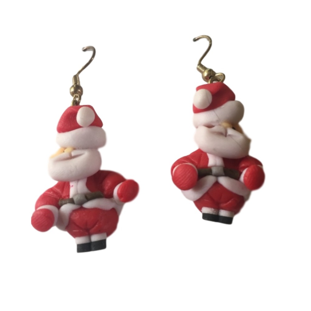 Vintage Santa Dangle Earrings